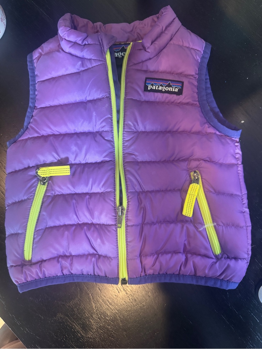 Patagonia Kids Purple Vest with Yellow Trim